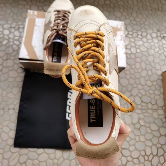 Golden Goose White and Gold Sneakers - Picture 4 of 5